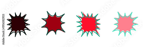 Glitch Style Comic Book Explosion Speech Bubbles for Retro Gaming UI and Cyberpunk Graphic Design