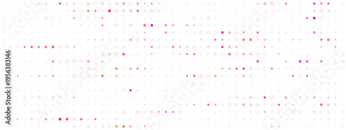 Biotech Genomic Data Visualization Pattern with Pink and Red Circles on White Background