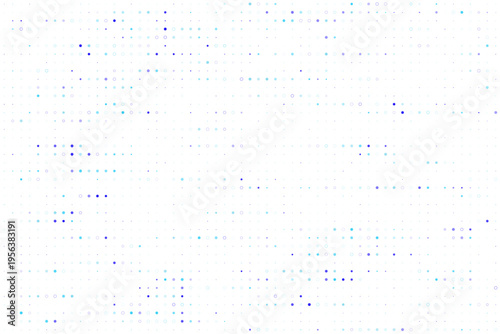 Genomic sequencing data visualization pattern with blue and purple dots on white background