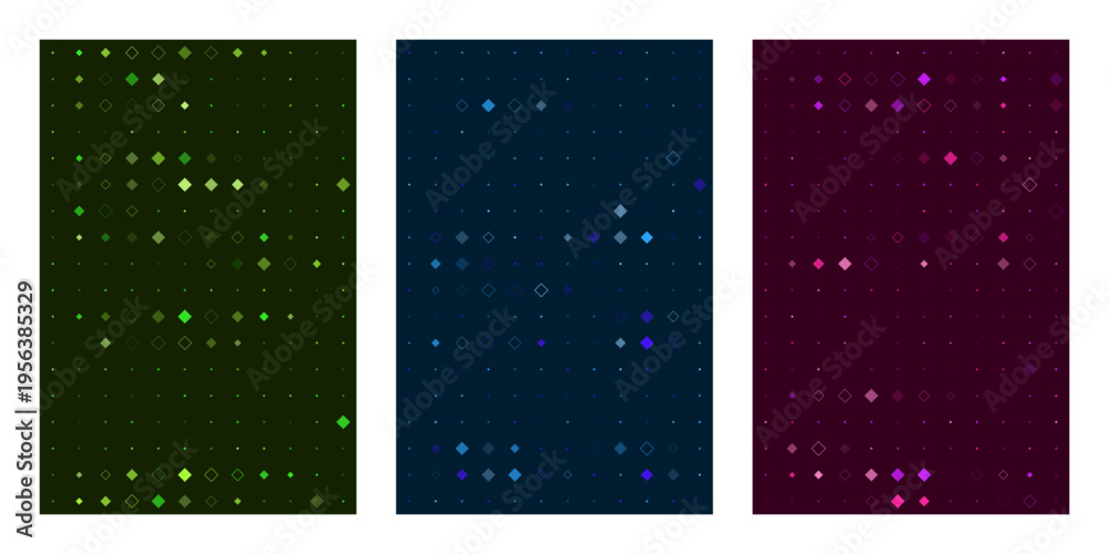 Naklejka premium Abstract Data Visualization Background with Digital Grid and Glowing Rhombus Shapes