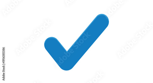 A large blue check mark symbol is isolated on a white background.