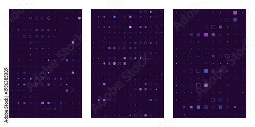 Abstract Quantum Computing Data Visualization Background with Purple Geometric Shapes