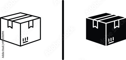 A simple illustration of two cardboard boxes side by side