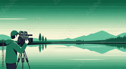 Capturing Emerald Moments: A Filmmaker's Gaze at Tranquil Lake Reflections