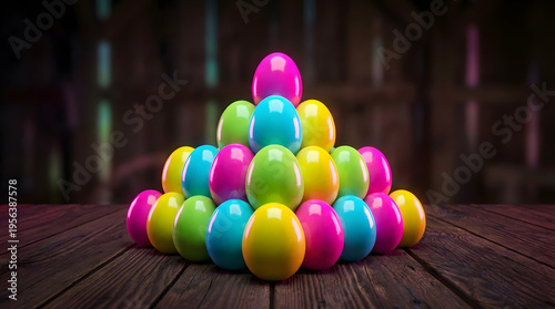 Globos de colores brillantes y alegres