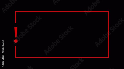 Minimal Warning Frame with Exclamation Mark and Copy space animation. Exclamation mark frame for quizzes and FAQs. Game announcement message. Answer exclamation mark animation with alpha channel.