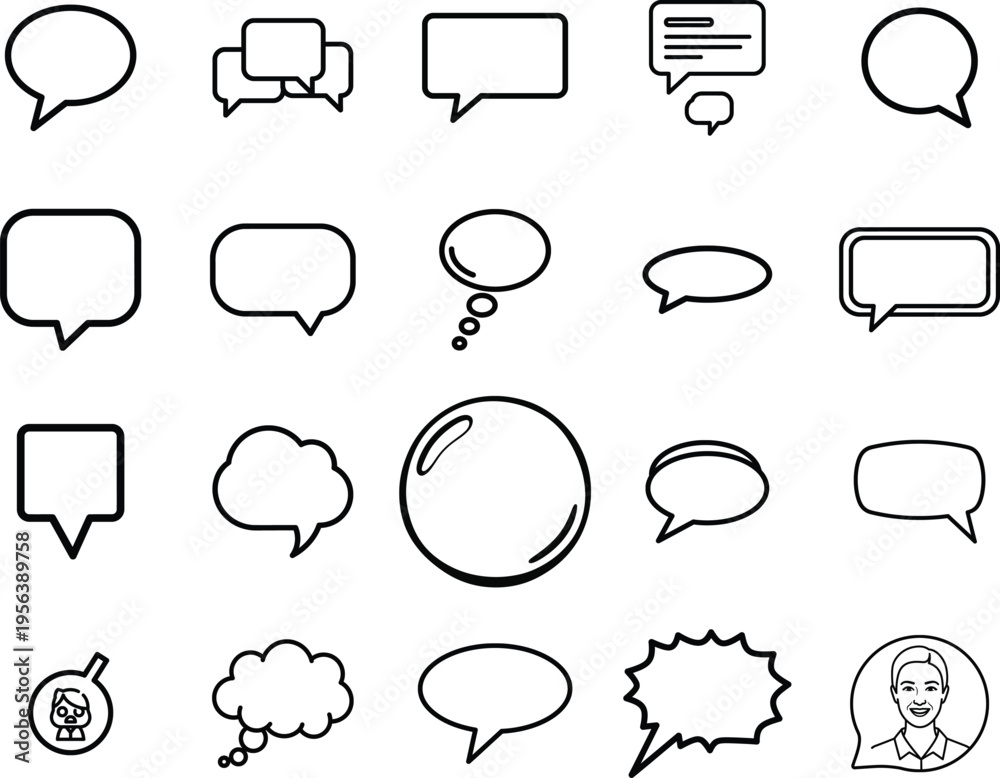 Fototapeta premium A collection of various speech bubbles and icons