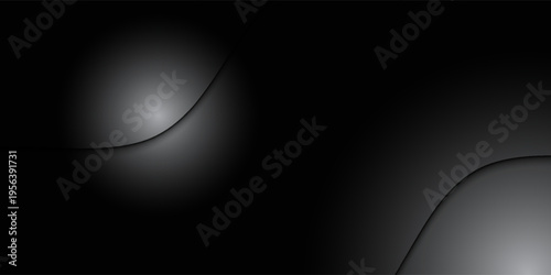 Dark deep black dynamic abstract vector background with wavy lines. Modern creative halftone premium gradient. 3d cover of business presentation banner for sale event night party. Soft shadow dots