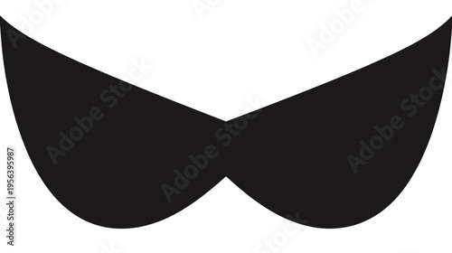 Stylish black comic mask or retro sunglasses silhouette vector icon. Secret identity, spy, or fun party disguise graphic element.