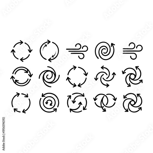 Set of hand drawn circular arrows for design and infographics