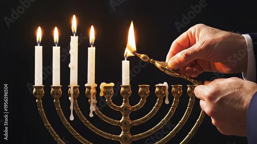 Wallpaper Mural Minimal Blue Hanukkah Star Background with Candle Flicker Torontodigital.ca