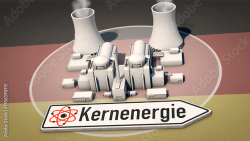 Quadro su tela Wiedereinstieg von Deutschland in die Kernenergie