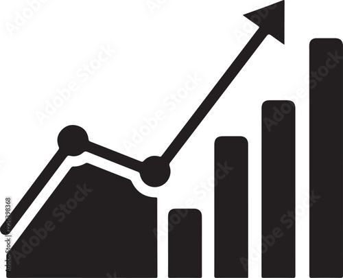 Data Analytics Graph Chart Black Silhouette Icon No Text