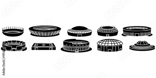 Creative Title: Modern Arena Stadiums and Grand Sporting Venue Icons