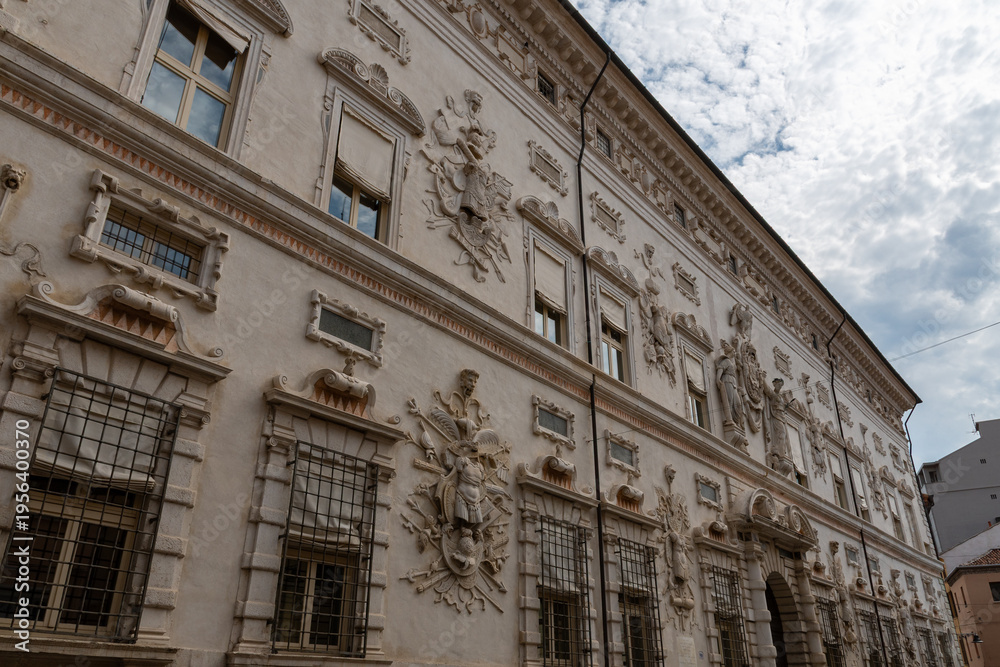 Fototapeta premium Bentivoglio palace (Palazzo Bentivoglio) exterior, facade in Ferrara, Italy