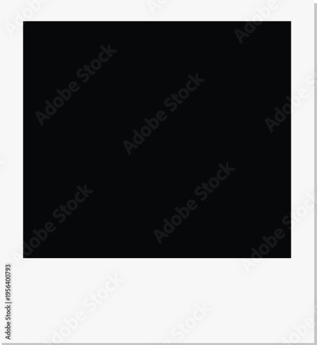 Polaroid frames realistic photo. Vintage polaroid photo frames with black center. Photo frame mockup. flat style.