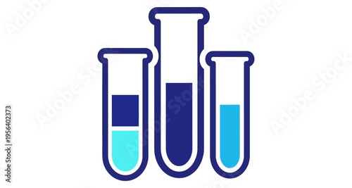 Laboratory Test Tubes Filled With Blue Liquid Scientific Research Equipment Clinical Analysis Clean Design