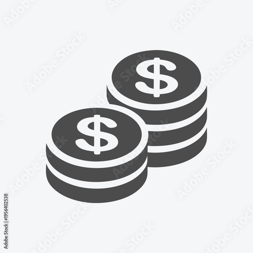 Two stacks of dollar coins represent money and wealth accumulation very well