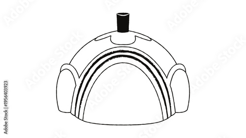 A technical drawing of a mechanical component with a cylindrical protrusion