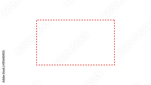 A simple and clean dashed rectangle frame with empty copy space, Dotted line rectangle frame icon on transparent background. selection box outline, border frame dotted line icon on isolated screen.