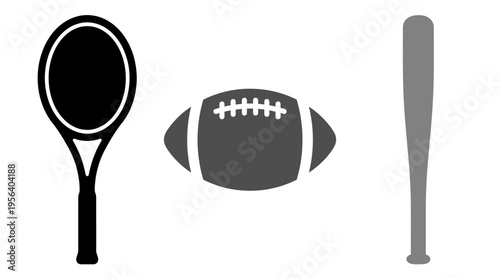 Collection of sports equipment icons