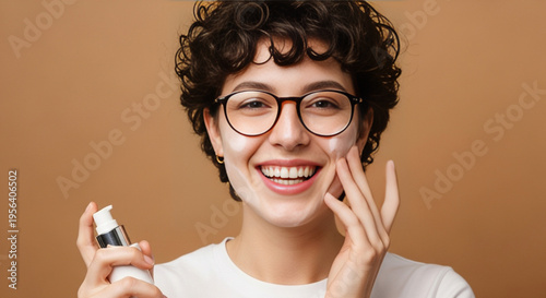 Woman Applying Facial Cream