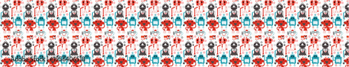 Cute Little Robots Random Seamless Kids Pattern