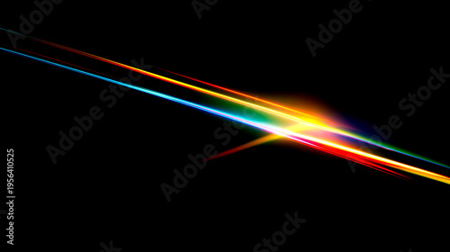 鮮やかな虹色の光の軌跡とスピード感背景