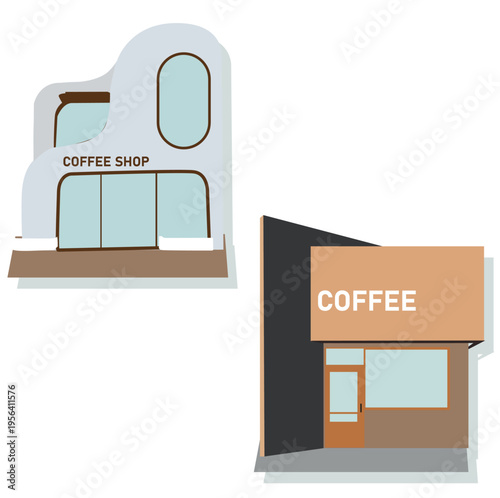 coffee shop building.Coffee Shop Illustration Cozy Storefron