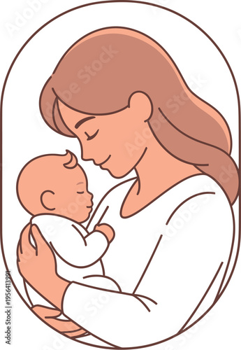 Obraz na płótnie Mother Embracing Newborn Baby