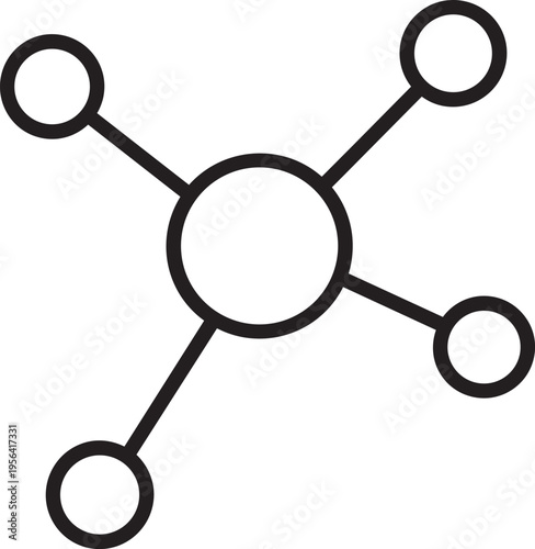 Tetrahedral methane carbon outline abstract vector icon for scientific chemistry physical medical educational and future technology projects