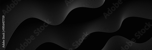 The black background features thin, curved lines in gold and white that run horizontally, giving the image a luxurious and slightly moving look. This piece feels elegant and easy on the eyes