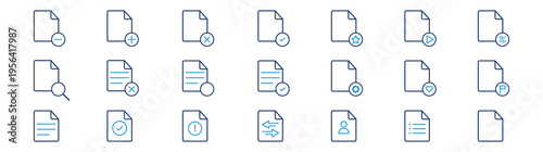 Legal documents icon set. Editable line icons. Vector illustration. Accept document icon elements. A modern flat and line icons set. Penalty icon vector logo design element. Vector emblem template.