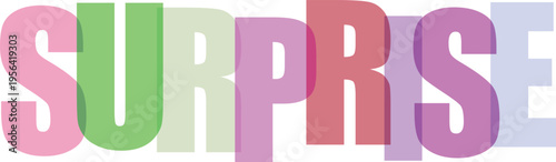 Surprise Colorful Text white background