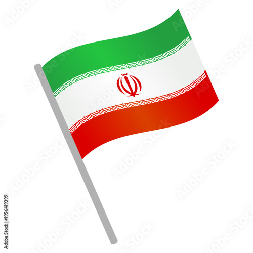 Developing map pin flag of Iran