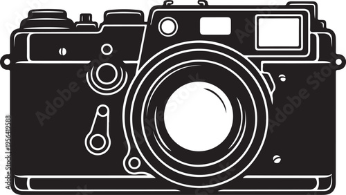 Classic vintage film camera with prominent lens and dials