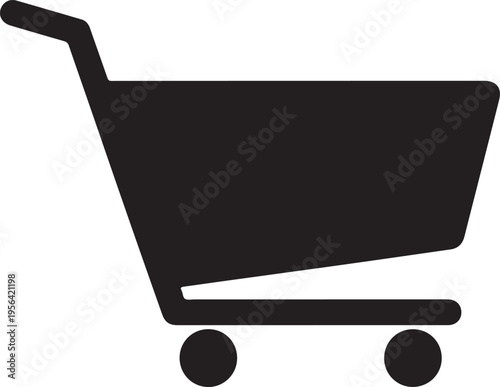 Online Shopping Cart Simple Black Silhouette Icon