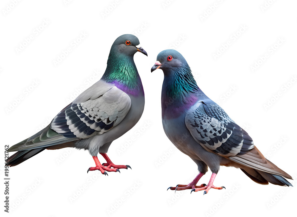 Fototapeta premium two pigeon isolated on white background
