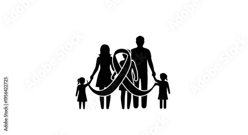 Family Silhouette with Infinity Symbol.