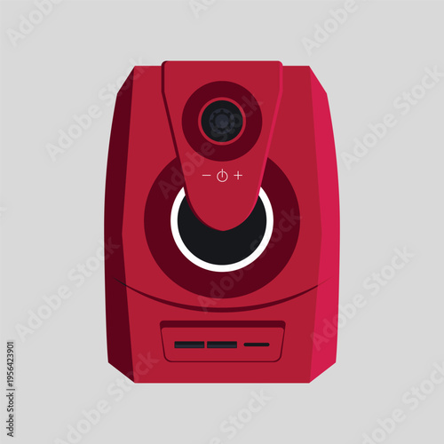 Isolated vector illustration of single red Loudspeaker