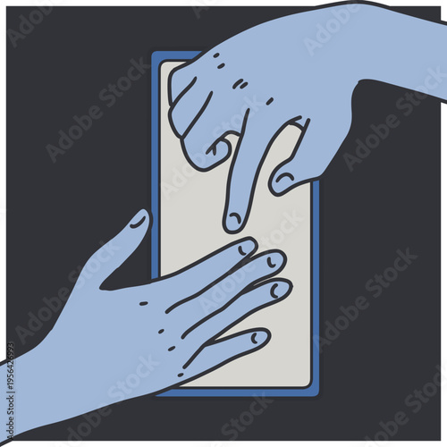 Late Night Phone Browsing in Dark Room Vector Illustration. Suitable for mental health awareness, digital detox campaigns, cybersecurity topics, and contemporary lifestyle content