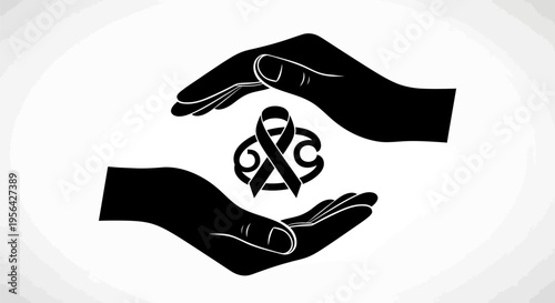 Hands Holding Celtic Knotwork Symbol.