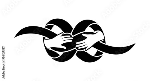 Hands Holding Each Other Illustration.