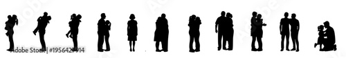 Creative Title: Heartfelt Embraces and Family Bonding Silhouette Set