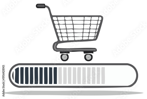 Shopping Cart Loading Progress Bar Online Shopping Concept