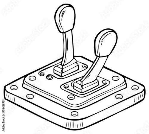Manual Gearshift Levers in Isometric View