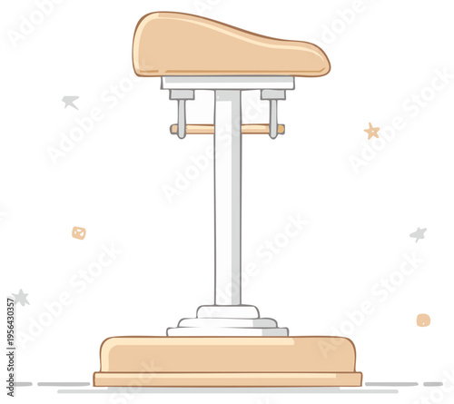 Gymnastic Pommel Horse Equipment Cartoon Icon for Artistic Illustrations