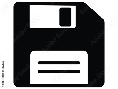Classic floppy disk vector icon for saving data