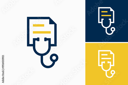Medical Document Vector Logo Premium 