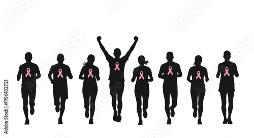 Runners with Awareness Ribbons on Shirts.